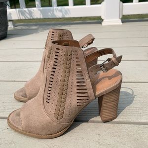 Tan suede heels